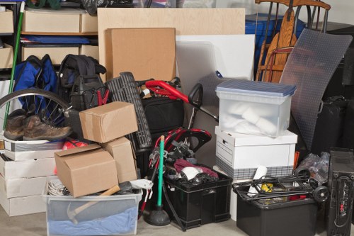 Professional waste clearance team at work